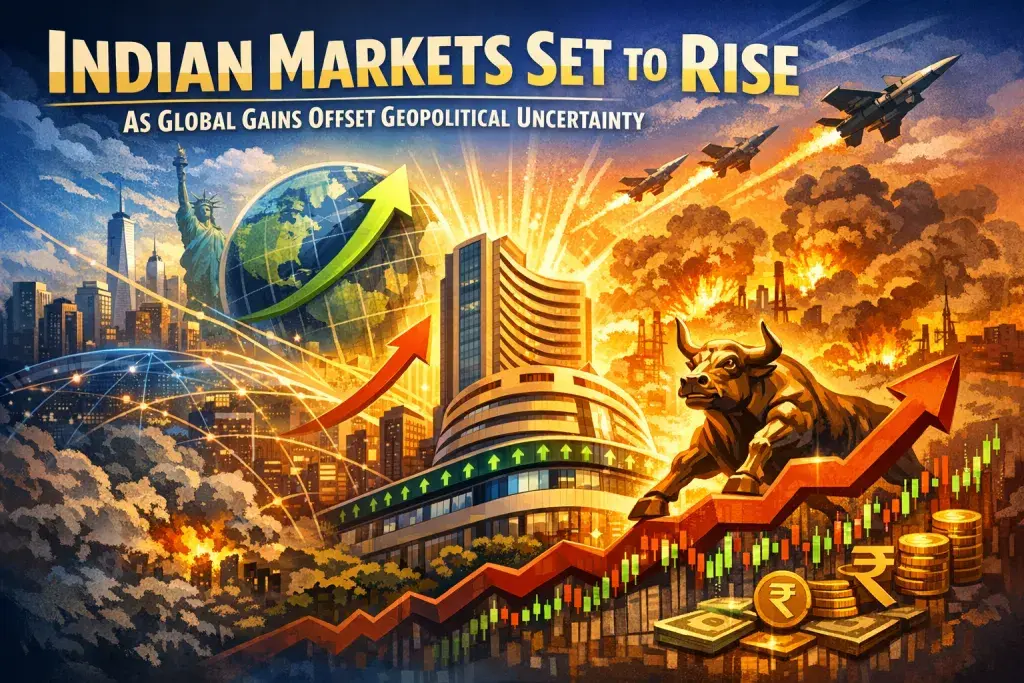 Indian Markets Set to Rise as Global Gains Offset Geopolitical Uncertainty